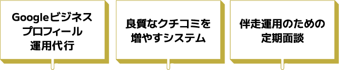 Googleビジネスプロフィール運用代行,良質なクチコミを増やすシステム,伴走運用のための定期面談